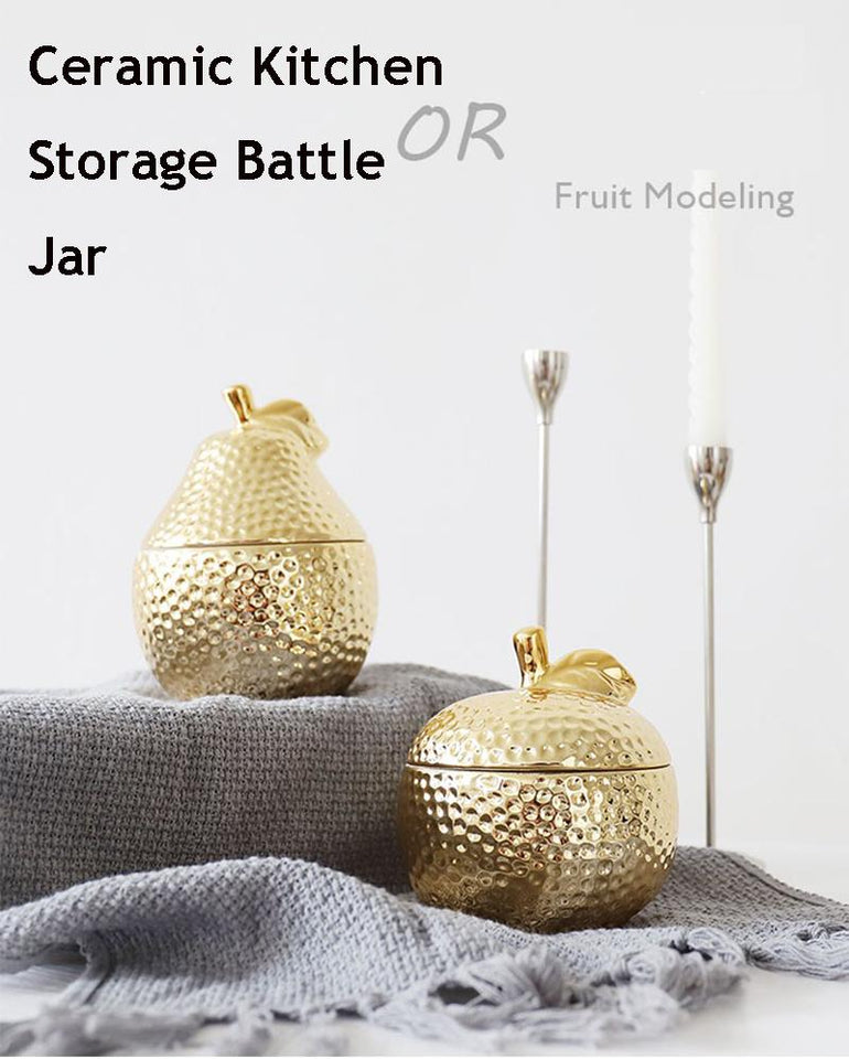 Gold Pineapple Ceramic Sealing Jar